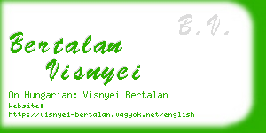 bertalan visnyei business card